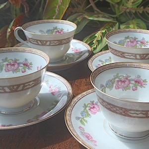 Vintage: Noritake, Carleton, Teacup and Saucer Set, Fine China, Made in Japan, C.1950s,