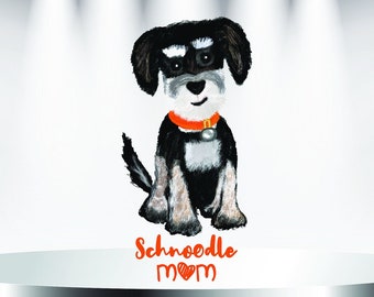 Schnoodle Mom Drawing SVG PNG JPG dxf for sublimation
