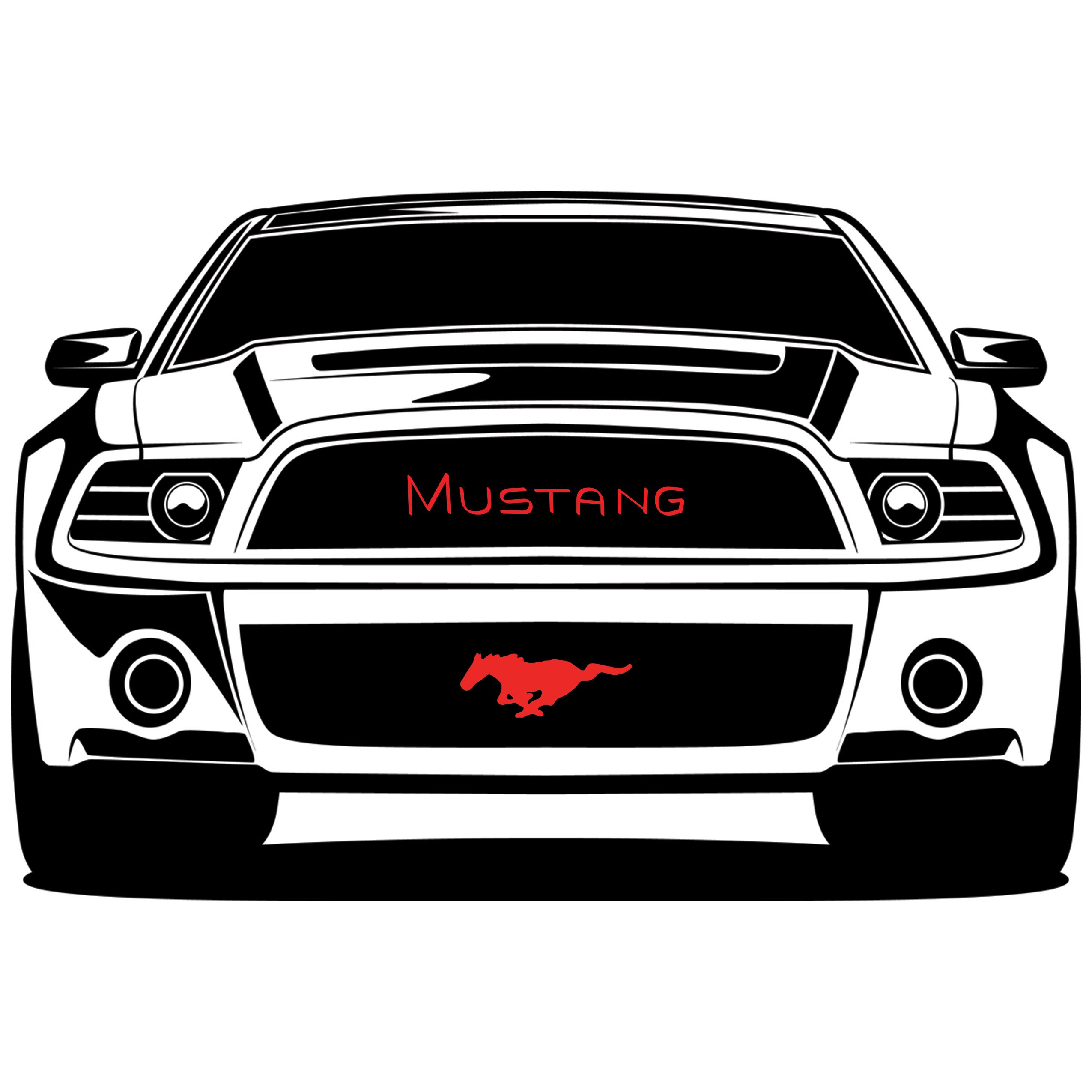 Front Grill Blackout Decal Kit For 1994-1998 Ford Mustang GT V6 – Vinyl Overlay Graphics, Matte Finish