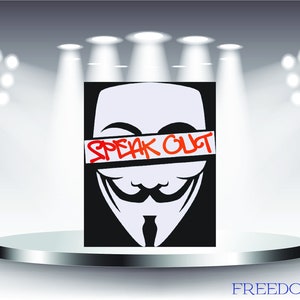 Anonymous Speak Out SVG PNG JPG dxf for sublimation Guy Fawkes