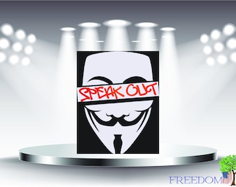 Anonymous Speak Out SVG PNG JPG dxf for sublimation Guy Fawkes