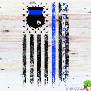 Police Officer Flag Thin Blue Line SVG PNG DXF for sublimation Police Officer Flag Thin Blue Line Heroes