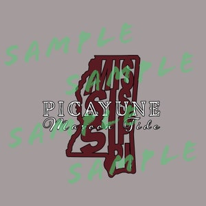 Picayune, PMHS, Roll Tide Football, Maroon and White, Tide Game Day, School Spirit, Sports Team Mascot Sublimation