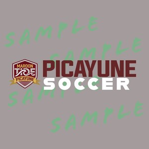 May include: A maroon and white logo with the text "MAROON TIDE PICAYUNE" and a wave design. The text "PICAYUNE SOCCER" is in white letters on a maroon background.