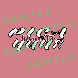 May include: White graphic text that reads "Roll Tide" with the words "Maroon Tide" in maroon text underneath.