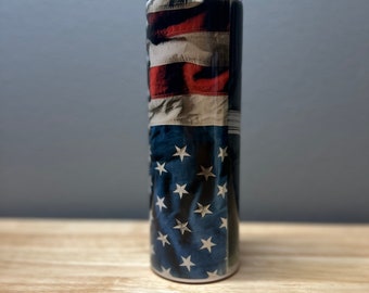 Custom Made 20oz Stainless Steel Tumbler I Second That Second Amendment Defend American Flag Custom Tumbler Tumbler W/ Straw Skinny Tumbler