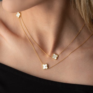 Van Cleef-parelketting Tiffany-ketting • Parelmoer Tiffany-ketting • Van Cleef-hanger • Jubileumcadeau • Kerstcadeau • Parelsieraden