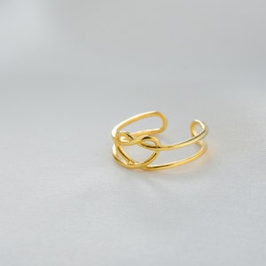 Handgemaakte hartvormige zilveren draad ring, sterling zilveren sierlijke ring voor haar, stapelbare minimalistische ring, sterling zilveren fijne sieraden afbeelding 7