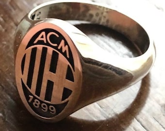 Anello con sigillo Milano Italia sport squadra anello fan ring