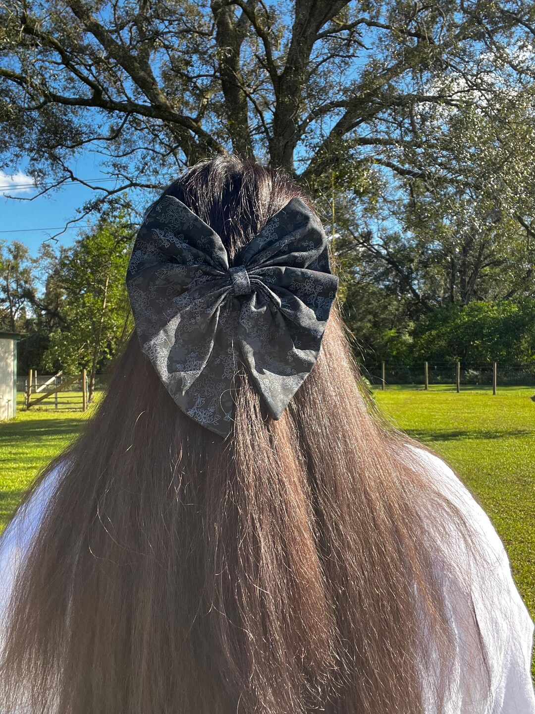 Beautiful Black Floral Bow - Etsy