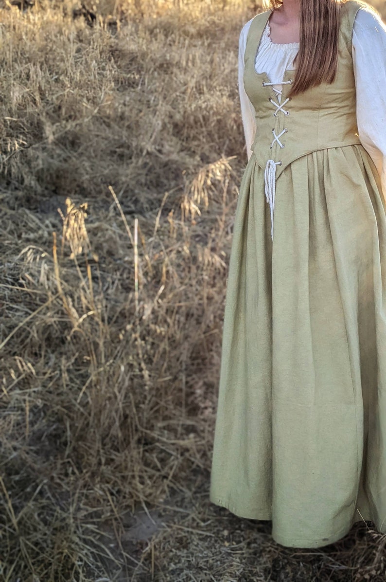 Slate Grey Handspun Cotton Knee Length Frilled Peasant Dress main image 1