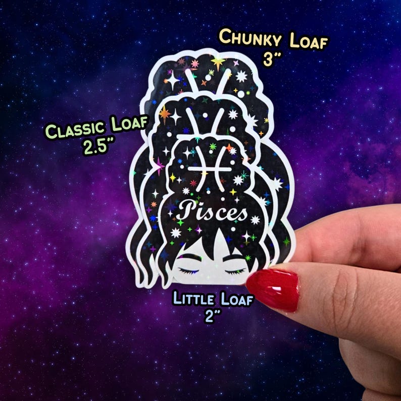 Sticker Vissen: vrouwelijke dierenriemsticker: hemelse gloed, emotionele intuïtie (cadeau astrologie minnaar, droomaccessoires) afbeelding 4