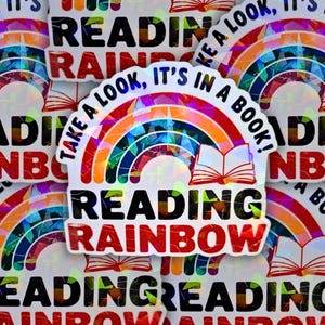 Pegatina Reading Rainbow - Cita nostálgica con encanto retro - Tema acogedor de lectura, regalo para amantes de los libros imagen 5