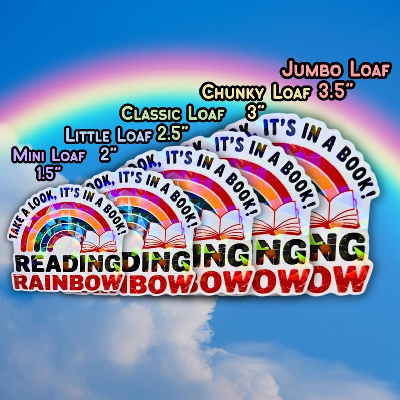 Pegatina Reading Rainbow - Cita nostálgica con encanto retro - Tema acogedor de lectura, regalo para amantes de los libros imagen 4