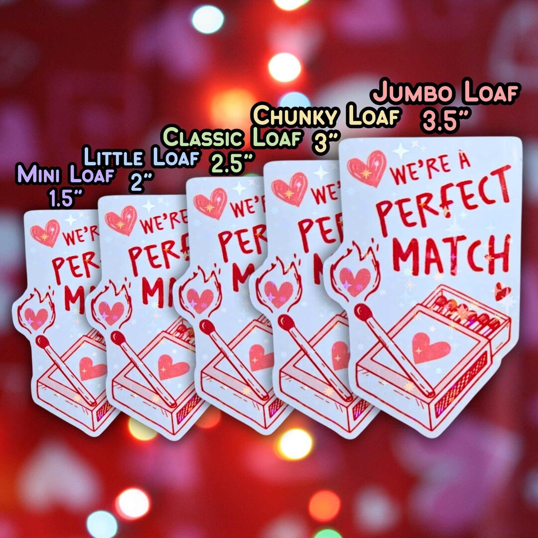 Perfectmatch Sticker Perfect Match Holographic Sticker - Romantic Heart Glow Couple Gift ...