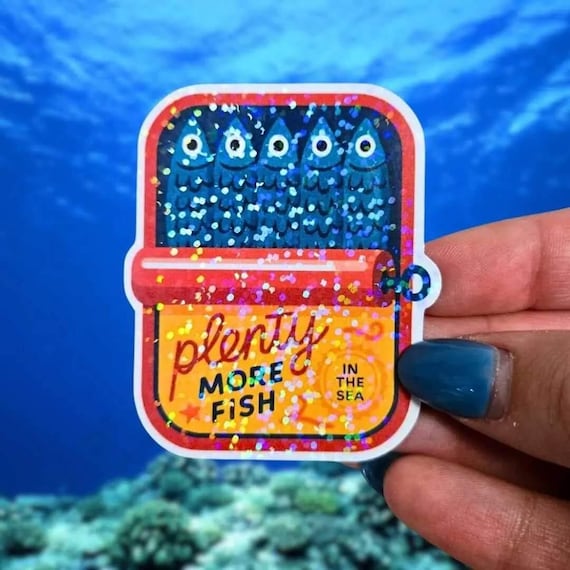Sardine Sticker Humor Decal, Retro Ocean Pun (Playful Fish Theme, Bright Colors, Fisherman Gift)