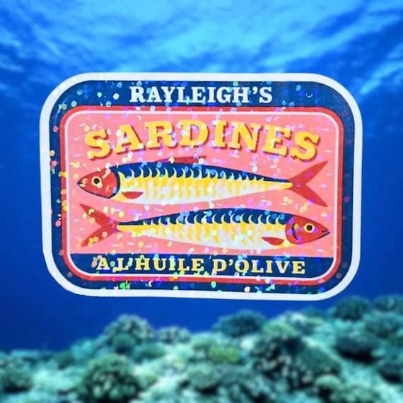 Sardine Sticker Coral Pink - Retro Tin Can Humor, Ocean Lover Gift - Funny Collectible, Classic Style