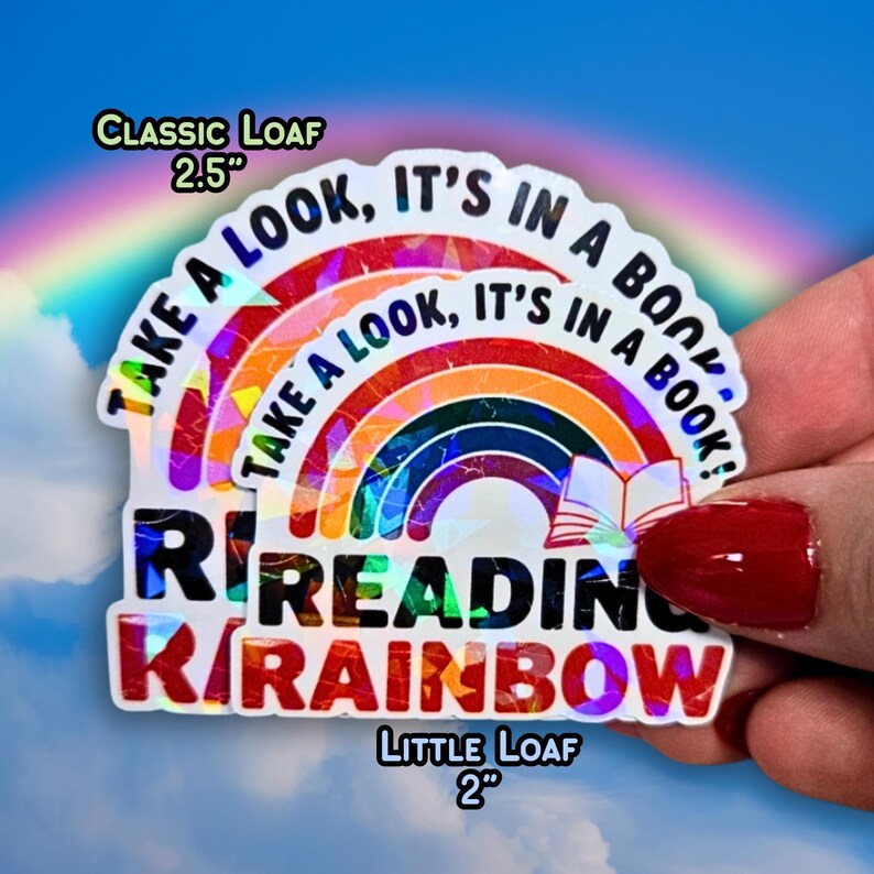 Pegatina Reading Rainbow - Cita nostálgica con encanto retro - Tema acogedor de lectura, regalo para amantes de los libros imagen 3