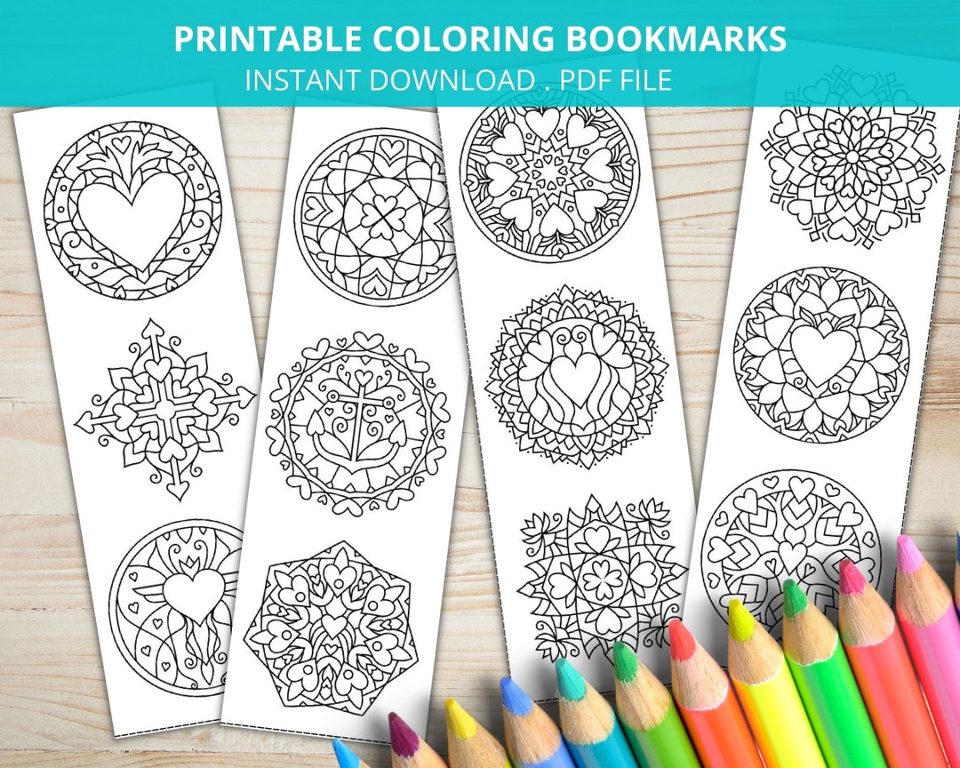 Mandala Bookmarks to Color, Mothers Day Printable Coloring Page