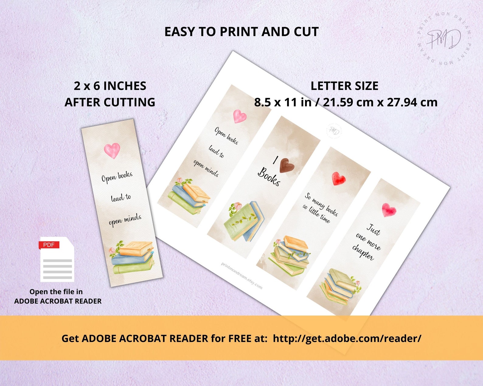 Printable Bookmarks for Women Feminine Watercolor Bookmarks - Etsy