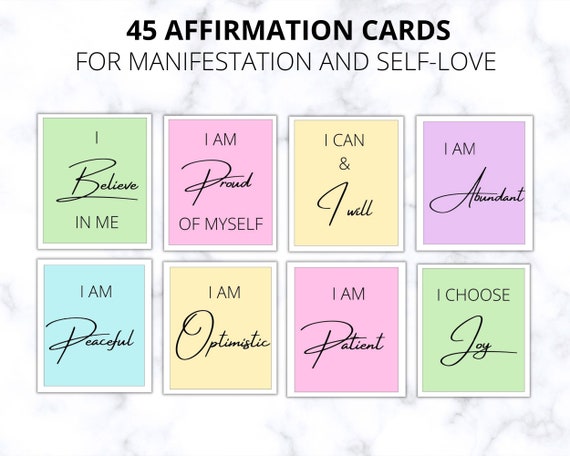 Printable Positive Affirmation Card Deck Cards for Law of - Etsy