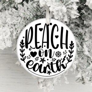 Funny Christmas Ornament 2024 Peace on Earth Holiday Decor Gift for Friends Family Tree Decoration Winter Themed Ornament