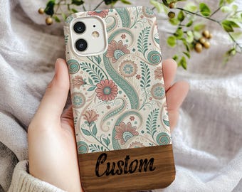 Floral Paisley Custom iPhone Case, Boho Chic Phone Cover, Stylish Mobile Phone Protector, Elegant iPhone Accessory