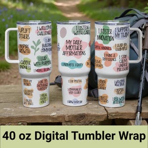 40 oz Digital Tumbler Wrap Inspirational Quotes Motivational Drinkware Customizable Stainless Steel