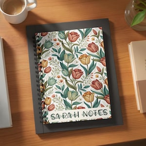 Personalized Tulip Journal: Floral Hardcover Notebook