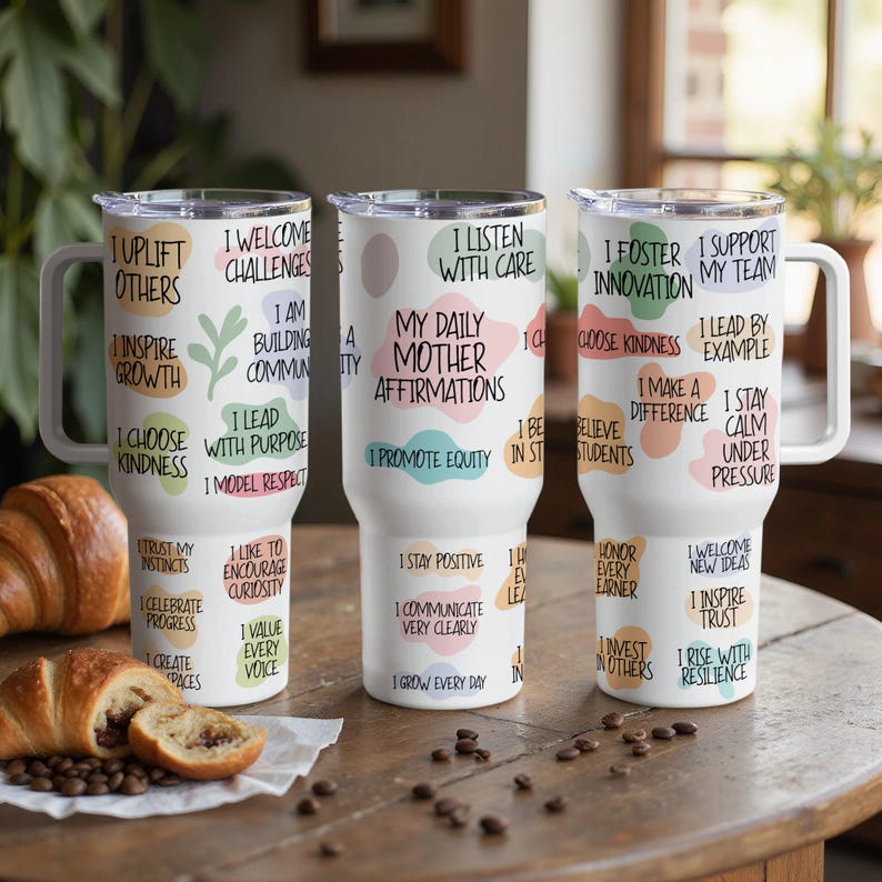 Inspirational Quote Coffee Mugs, Positive Affirmation Daily Mother Gifts, Motivational Cups for Home and Office Decor
