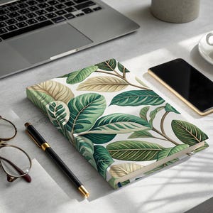 Carnet de notes personnalisé sur le thème de la botanique, journal personnalisé avec motif feuille, organiseur de notes manuscrites unique, cadeau parfait pour les écrivains