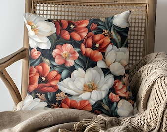 Blumen Dekokissen, Dekokissen für Couch, Blumenmuster Couchkissen, Home Decor Kissen, Wohnzimmer Kissen, Geschenkkissen