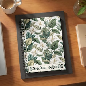 Calla Lily Personalized Journal, Custom Name Notebook for Women, Floral Hardcover Journal, Botanical Spiral Notebook, Flower Journal
