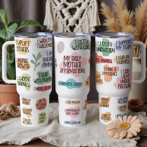 Inspirational Quote Coffee Mugs, Daily Affirmations, Motivational Gift, Office Decor, Teacher Appreciation, Set of Four Mugs