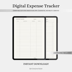 Expense Tracker Template, Goodnotes Finance template, Expense Tracker Digital, Spending Tracker Template