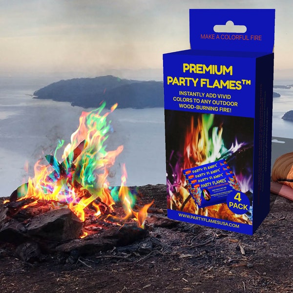 MYSTIC FLAMES, FIRE Color Flames, Pack Of Four Create Vibrant And Party Flames For Indoor And Outdoor Fire Pit, Gift For Friend