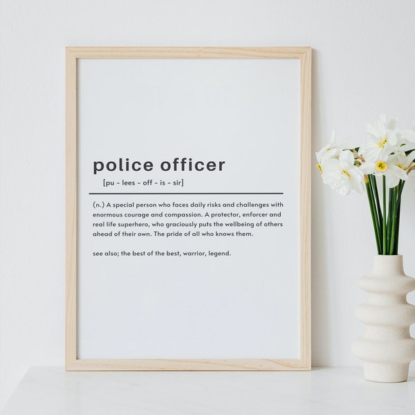 Police Officer Gifts, Police Officer definition print, Police gift, Police gifts, police graduation, law enforcement, cop gifts