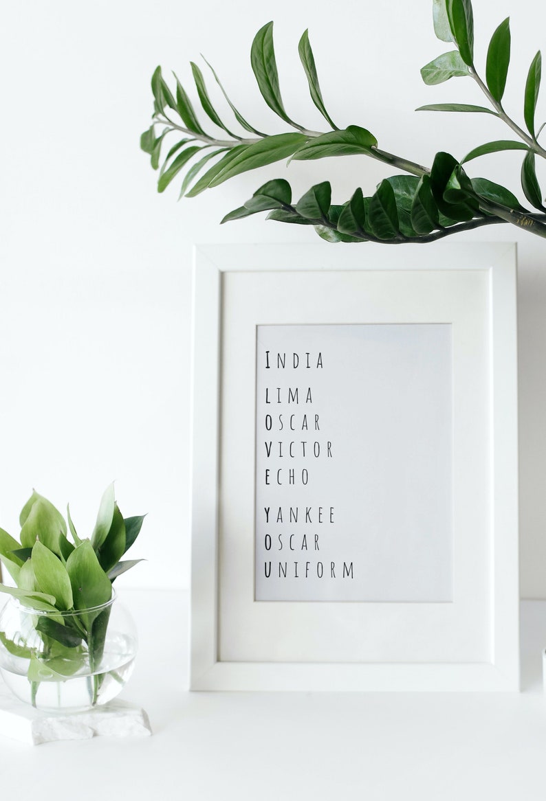 I Love You Printable, Alphabet Print, Police Print, Children's