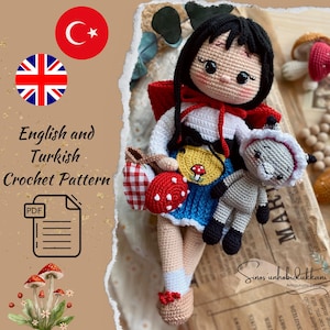 Red Riding Hood Kalena Doll and Wolf Moli English Pattern