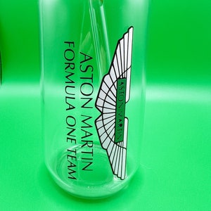 Aston Martin Formula One Team Glass Tumbler (w/ Bamboo Lid and Glass Straw)