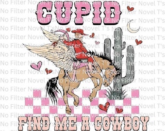 Cupido Vind me een Cowboy Digitale PNG