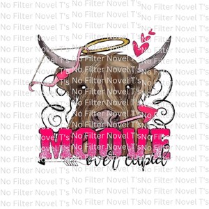 Moove Over Cupido Valentine Cow digitale PNG