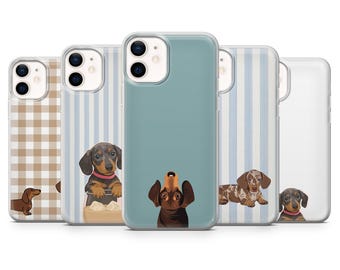Dachshund Phone Case Cute Sausage Wiener Dog Cover for iPhone 17Pro, 16, 15, 14, 13,12, Samsung S25, S24,S23Fe,S22, A16,A26,A56, Pixel 10, 9