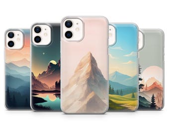 Mountain Phone Case Landscape Cute Cover for iPhone 17 Pro, 16, 15, 14, 13, 12, Samsung S26, S25, S24Fe, S23, A16, A26, A56, Pixel 10, 9Pro