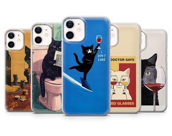 Funny Cat Phone Case Meme Cute Art Cover for iPhone 17 Pro, 16, 15, 14, 13, 12, Samsung S26, S25Fe, S24, S23, A26, A56, A35, Pixel 10, 9Pro