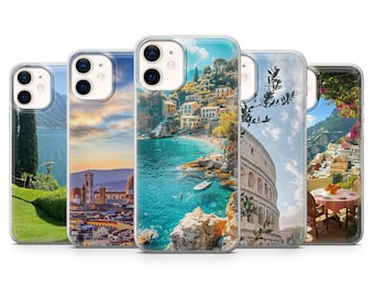 Funda para teléfono italiana con diseño costero de Amalfi, ideal para iPhone 17Pro, 16, 15, 14, 13, 12, Samsung S25, S24, S23Fe, S22, A16, A26, A56, Pixel 10 y 9.