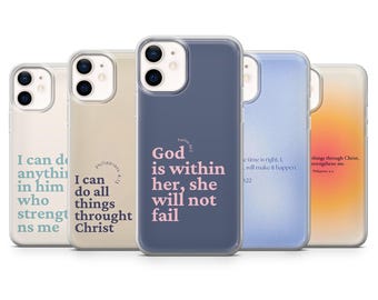 Capa de celular cristã com versículo bíblico para iPhone 17 Pro, 16, 15, 14, 13, 12, Samsung S26, S25, S24, S23, A16, A26, A56, Pixel 10, 9.