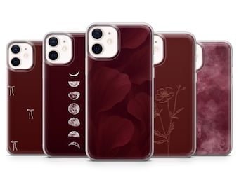 Burgundy Phone Case Red Aesthetic Bordeaux Cover for iPhone 17Pro, 16, 15, 14, 13,12, Samsung S26, S25, S24Fe,S23, A16, A26,A56, Pixel 10, 9