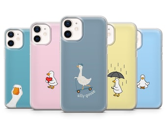 Silly Goose Phone Case Funny Meme Cute Duck Cover for iPhone 17Pro, 16, 15, 14, 13,12, Samsung S25, S24, S23,S22, A16, A26, A56, Pixel 10, 9