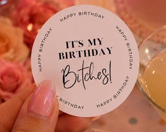 Es ist mein Geburtstags-Getränkedeckel | Lustige Geburtstags-Cocktail-Topper | Personalisierte Geburtstagsdeko | Girls Night Party | Essbare Cupcake Toppers